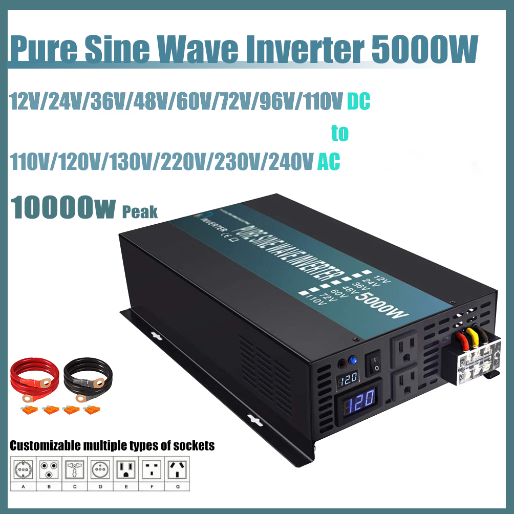 オフグリッド純粋正弦波ソーラーパワーインバーター 5000W - Pure Sine Wave Inverter 5000W 48V 220V のレビューと価格