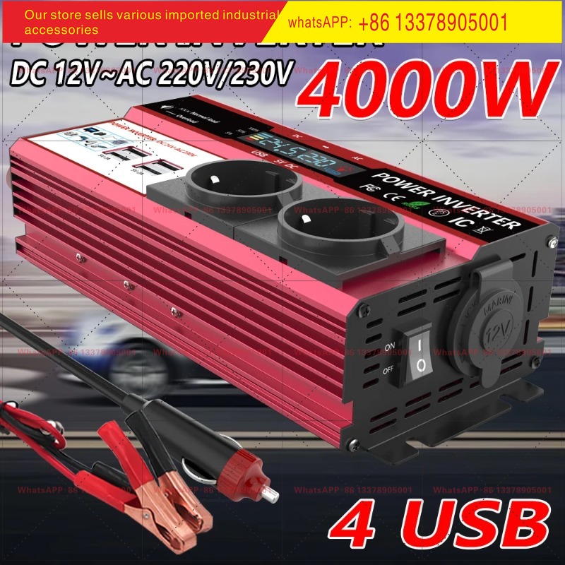 12Vから220Vへの4000Wピーク出力インバーター、80 - Power Inverter 12V 220V 4000W Continuous のレビューと価格